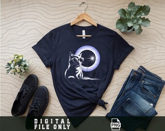 Halftone Partial Solar Eclipse Png , Solar Eclipse 2025, Cat Watching Total Solar Eclipse, Solar Eclipse March 29 2025 Png, Digital Download