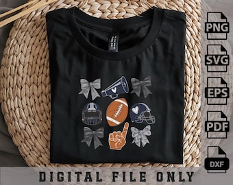 Football png, Football Bow png, Football mom png, Football png, Game Day, Fall Football png, Football Season Png, Coquette Sports png