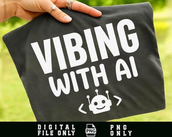 Vibing met AI PNG, meme grappige codering programmeur, grappige programmeur kunst, AI meme, digitaal bestand