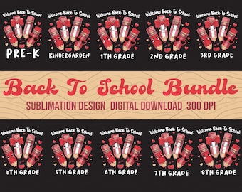 Back to school png bundle, Welcome back to school png bundle, First Day Of School Shirt, Pencil Teacher Png, Girl Shirt Sublimation Designs