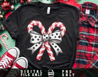 Candy bow png, Coquette Christmas PNG, Candy Cane png, Coquette Bow Png, Candy cane Christmas bow png, Christmas Bow design