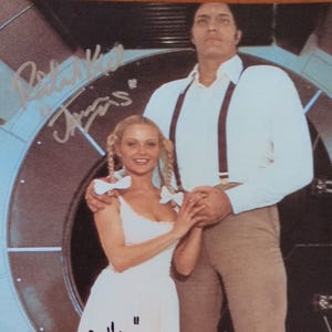 Richard Kiel & Blanche Ravalec, Signed Autographed 10x8 Photo, Coa, Moonraker 1979