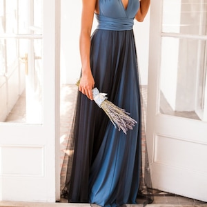 Removable tulle skirt, tulle skirt, long tulle skirt, black tulle overlay skirt detachable tulle skirt tulle evening dress black tulle skirt