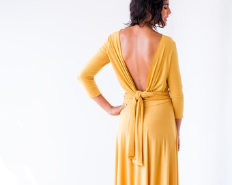 Long sleeve maxi dress, maxi dress, long sleeve dress, mustard evening dress, buttercup bridesmaid dresses long sleeve maxi dress bridesmaid