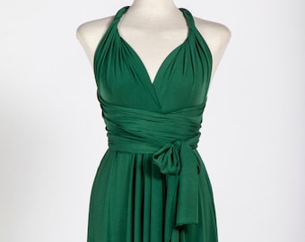 Vestido dama de honor corto color verde / Vestido infinito verde / vestido infinito / Vestido corto verde / Vestido Infinito