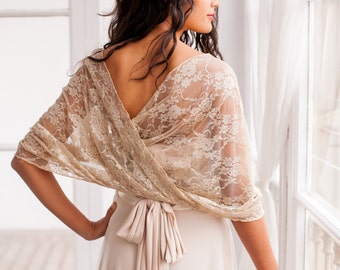 Ready to ship - Wedding lace shawls, bridal cover up black friday sale