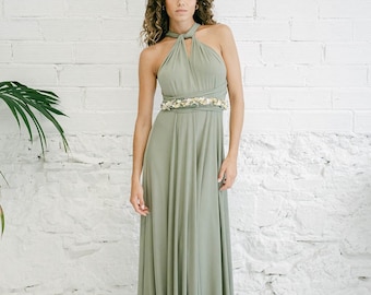 KELLY GREEN Infinity Dress, Bridesmaid Dress, Multi-way Bridesmaid Dress,  Maxi Dress for Women Wedding Guest Summer, Party Dress, Evening - Etsy