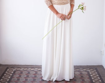 Simple wedding skirt, long bridal skirt, simple bridal skirt, skirt for wedding dress, long ivory skirt, long white skirt, wedding separates