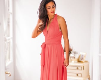 Midi Dress in Coral Pink for Wedding Guests/ Romantic Dresses for Wedding  Guests/ Floral Dress With Turquoise Green/ Two Piece Dress - Etsy