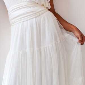 Tiered Tulle Wedding Skirt Overlay - Detachable Bridal Overskirt