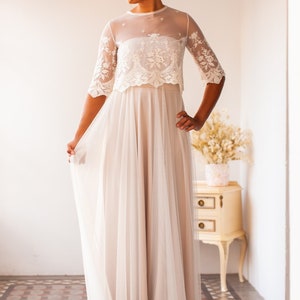 Tulle skirt, detachable tulle skirt for long dress, detachable long skirt for wedding gown, white tulle long skirt to wear over your dress