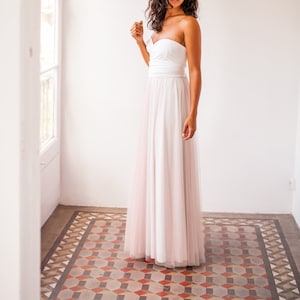 Detachable pink tulle skirt, rose quartz tulle skirt overlay, blush pink tulle skirt for dress, removable tulle skirt for wedding dress