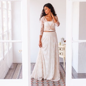 Lace wedding skirt, long bridal skirt lace, long lace skirt, skirt for wedding dress, long white skirt, wedding lace skirt