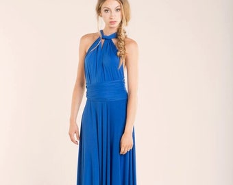etsy infinity bridesmaid dress Powder Blue Infinity Bridesmaid Dress with Long Greek Style Skirt
