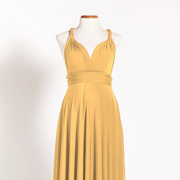 Langes Umstandskleid, Senf Infinity Kleid, Gelbes Umstandskleid, Cabrio Kleid, Mutterschafts Abendkleider, lange Kleider
