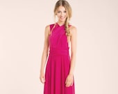 Robe de demoiselle d’honneur rose, robe longue, robes de demoiselle d’honneur rose vif, robe maxi fuchsia, robe infinity rose, robe fuchsia, robe infinity rose