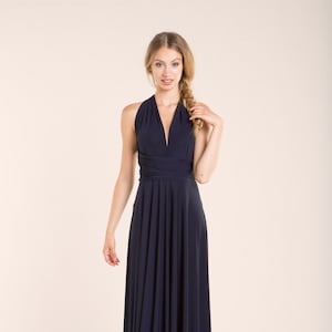 Navy blue bridesmaid dress, infinity navy blue dress, navy blue infinity dress, Navy Bridesmaid dresses, infinity dresses, navy blue dress image 1