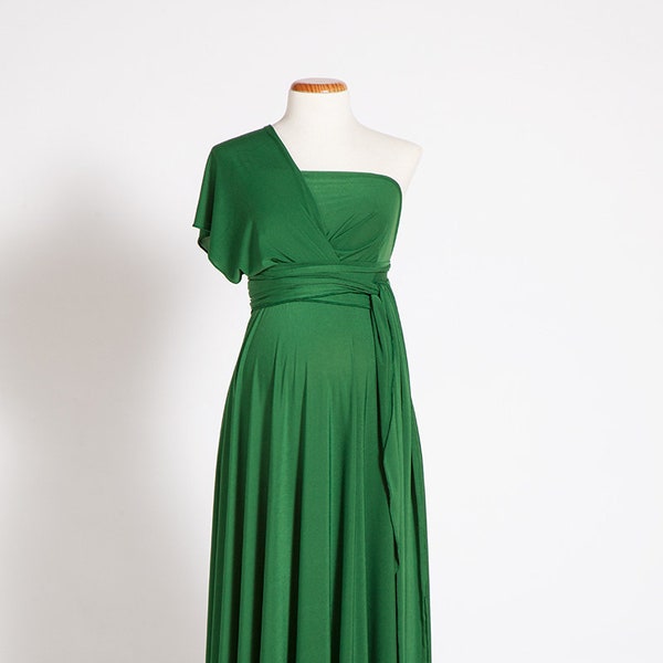 Robe longue Premama vert émeraude, vert émeraude robe, Parti vert enceinte, grossesse, robe élégante longue Premama