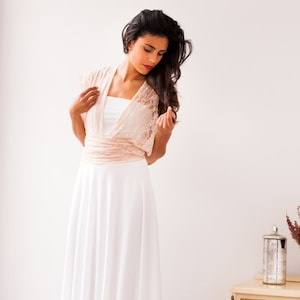 Wedding dress vintage, boho wedding dress lace, long romantic ivory lace wedding dress, wedding dress separates lace and tulle, bridal gown