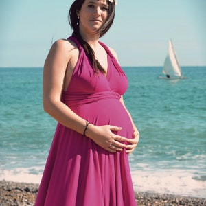 Pregnancy dress, Pink maternity dress, Pregnancy pink dress, Babyshower maxi dress, Babyshower dress pink, Pink maternity dress long image 1
