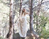 Wedding dress, boho wedding dress, golden lace bridal gown, open back, maxi lace gown, boho bridal gown, gold lace wedding dress, backless