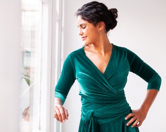 jade green wrap dress