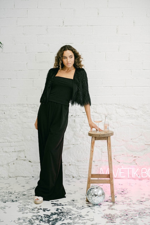 Sposa Pantaloni Palazzo Outfit Matrimonio Inverno Pantaloni