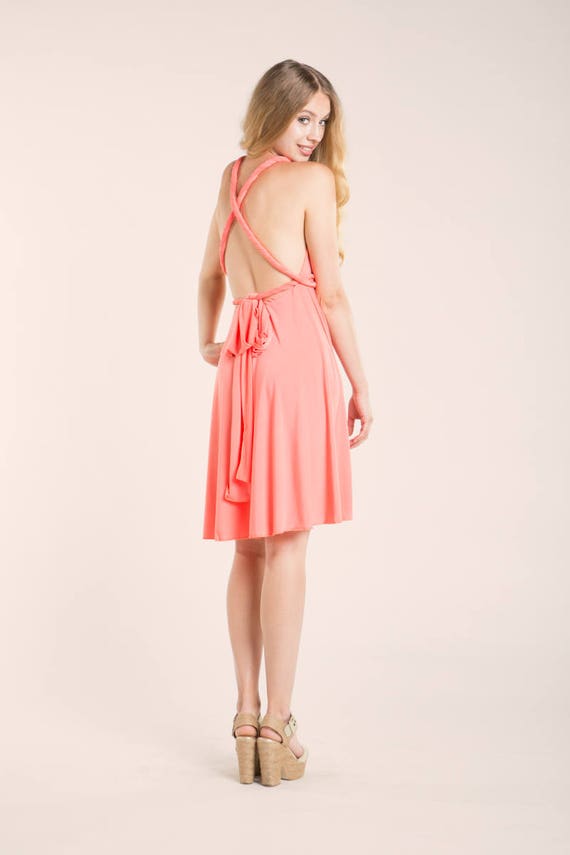 salmon pink infinity dress