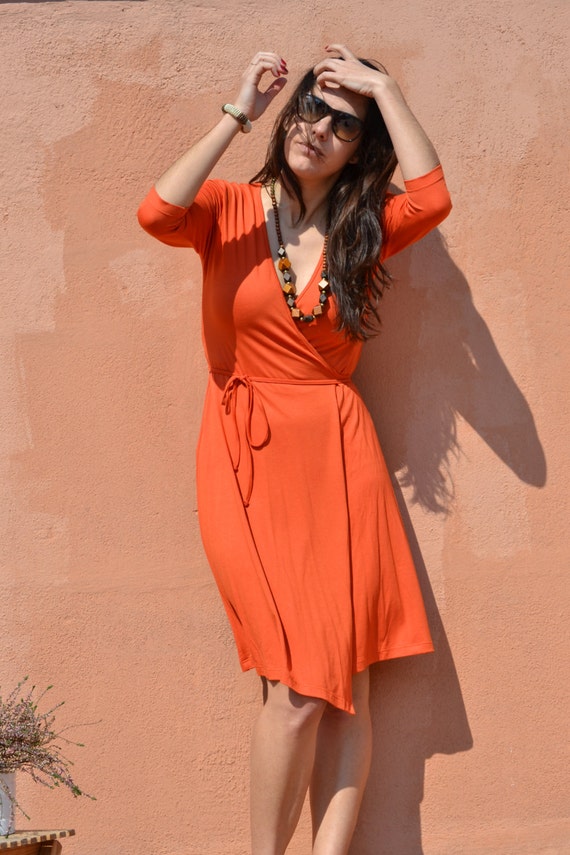 burnt orange short dress