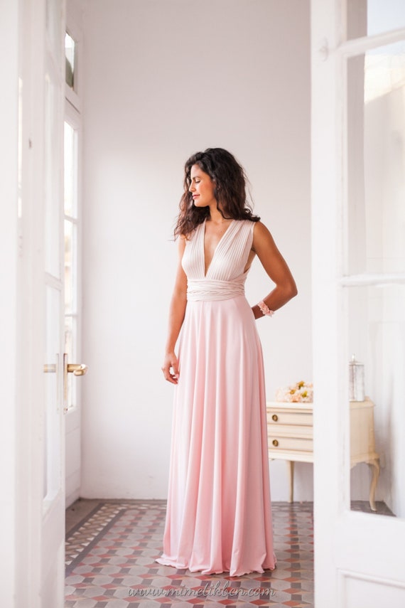 blush long dress