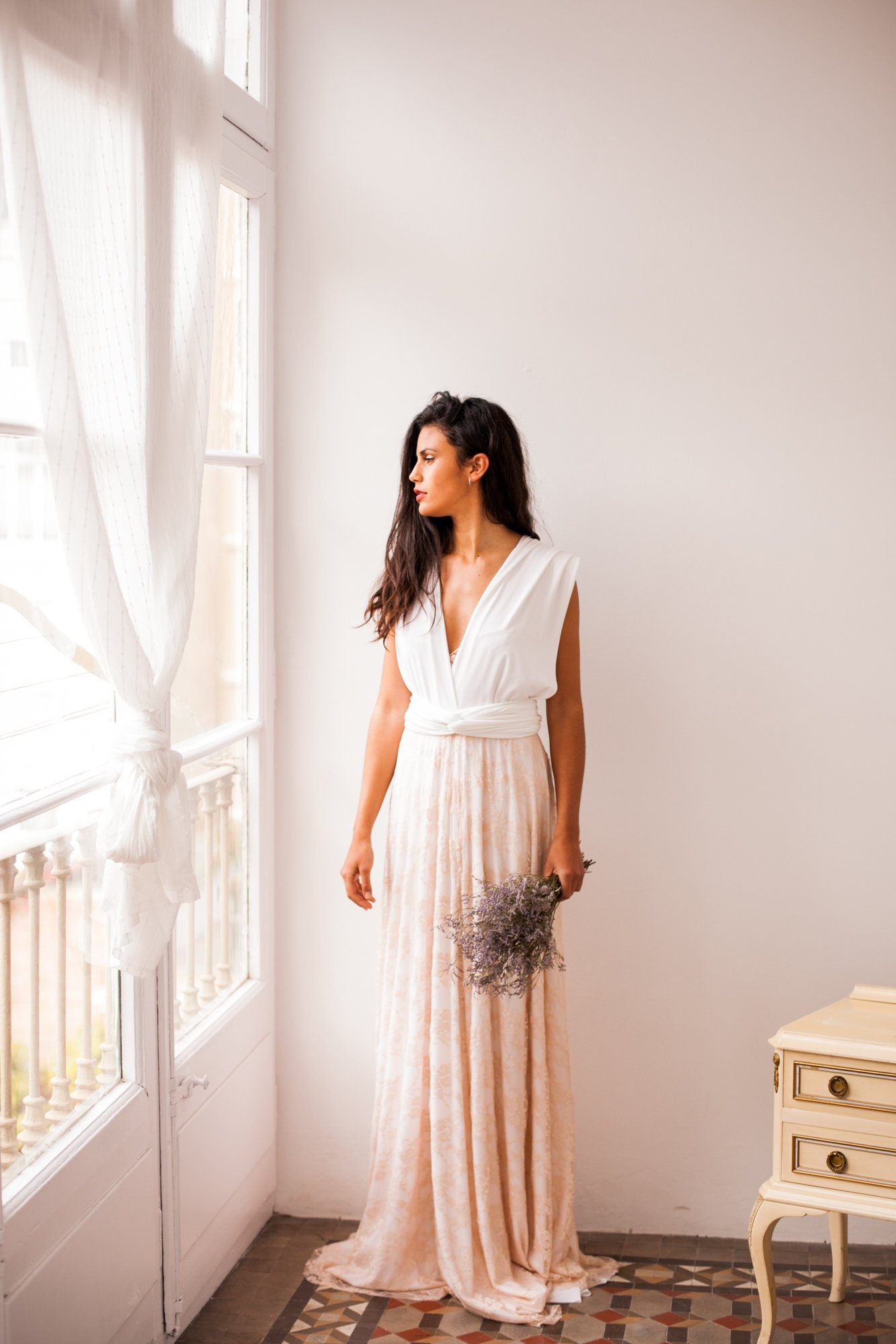 Rose Quartz Lace Skirt, Overlay Skirt For Wedding Dress, Detachable