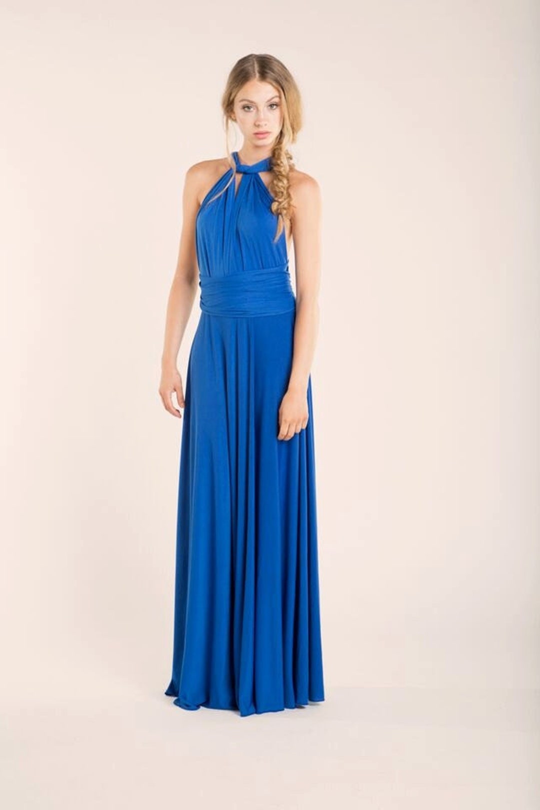 Royal Blue Bridesmaid Dress, Blue Infinity Dress, Wedding, Maxi Dress ...