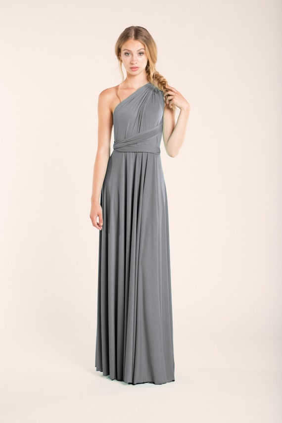 Maxi Vestido tirantes gris plata Vestido - Etsy México