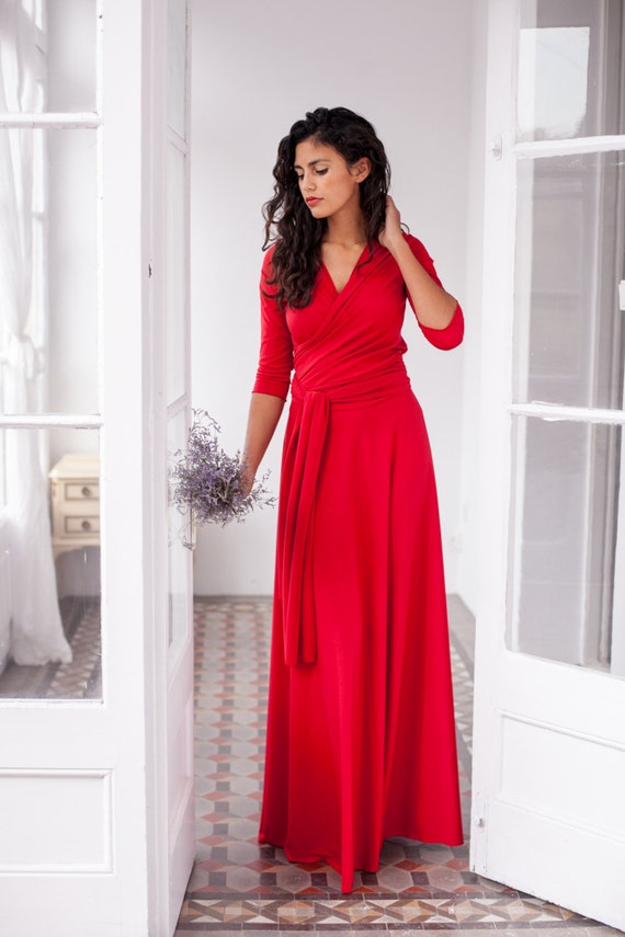 Kleid für langes hochzeit rotes Rotes Kleid