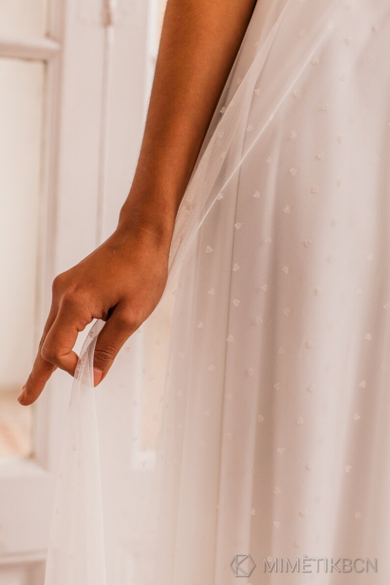 White tulle bridal gown with small hearts white tulle skirt Etsy