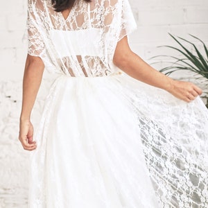 Boho Lace Weeding Dress Greek Style Ivory Lace Separates Dress image 4