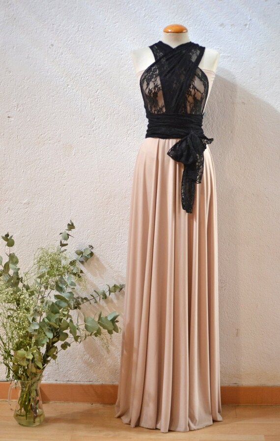 tan lace maxi dress