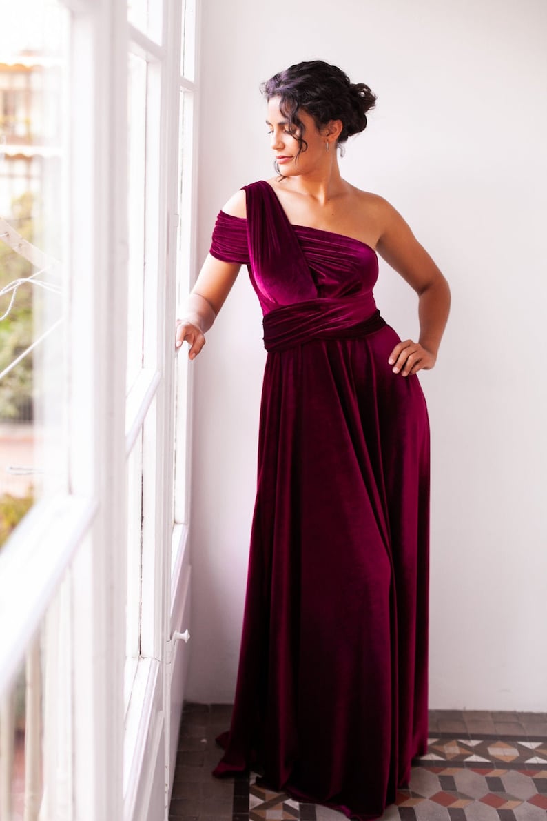 infinity dress burgundy red