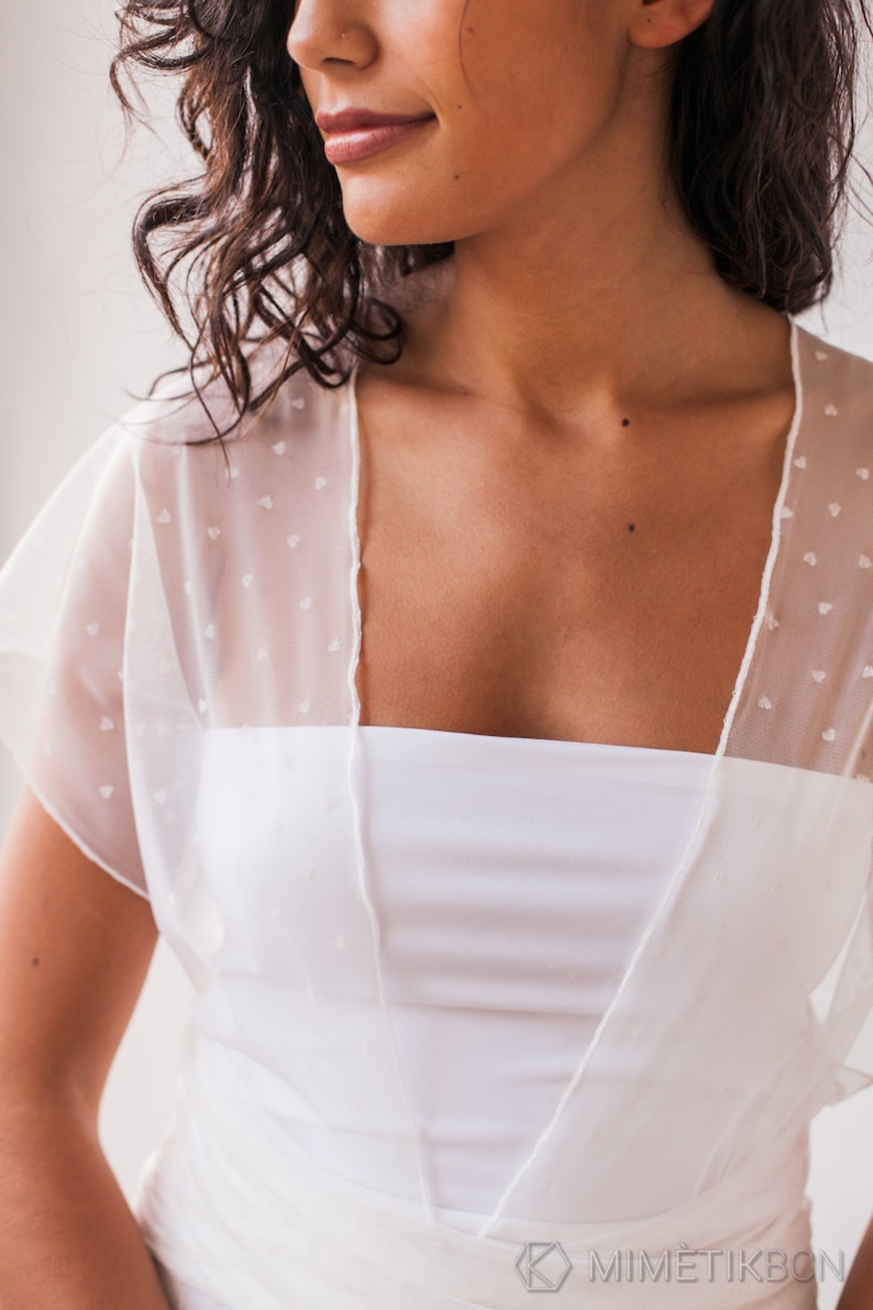 tulle off the shoulder wrap