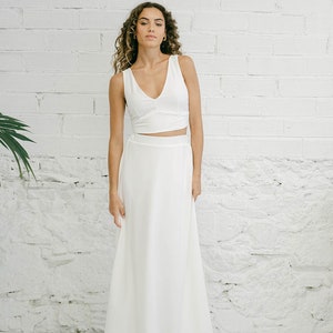 Ivory boho wedding long skirt for modern bride, a-line bridal separates, special occasion gown, unique wedding gifts