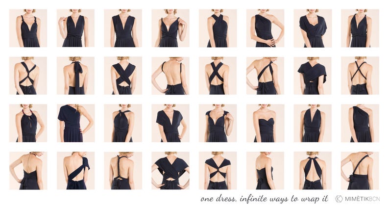 Different ways to wear a convertubke dress.