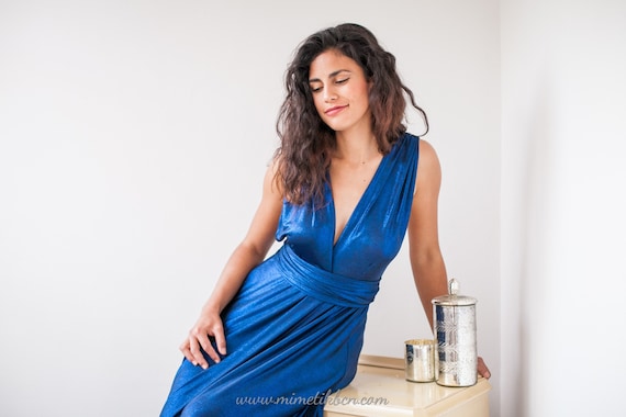 Sapphire blue maxi dress sales