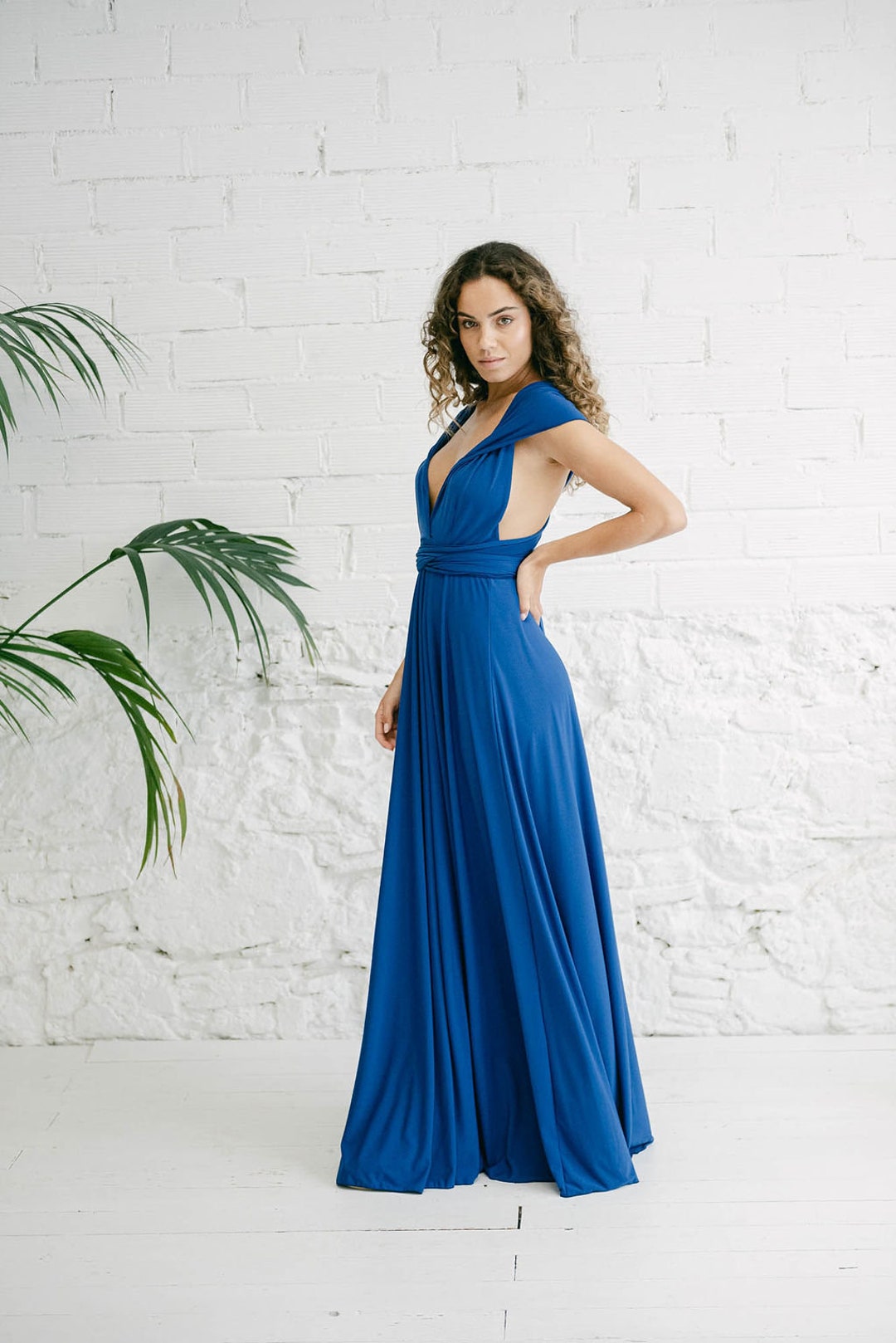 Azul Klein Vestido Azul ElÃ©ctrico Largo Boda Vestido Largo Azul