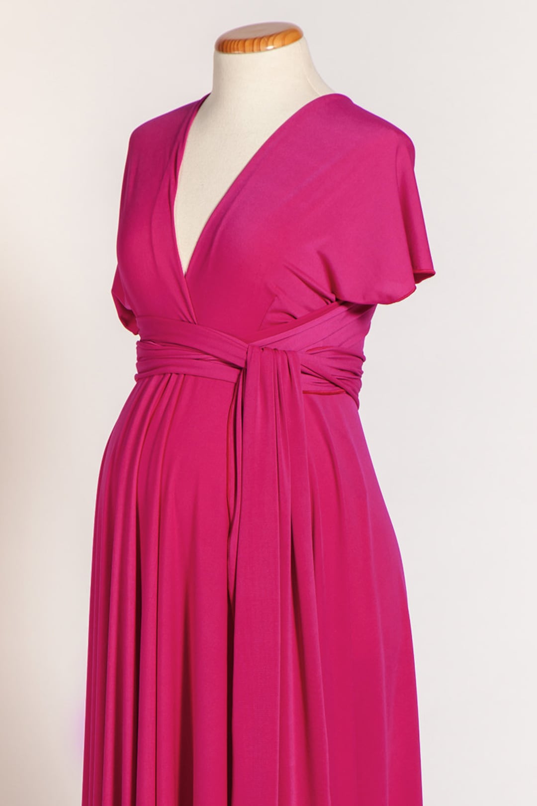 fuchsia pink maternity dress Fuchsia Plus Size Off-the-shoulder Maternity Baby Shower Dress, Fuchsia / 3XL