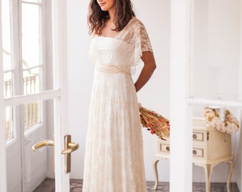 chinese dress ladies LIPOSA Women's Off the Shoulder Wedding Dresses High Slit A Line Flower  Appliqued Tulle Wedding Party Outfits US0 at Amazon Women's Clothing store main image 0
