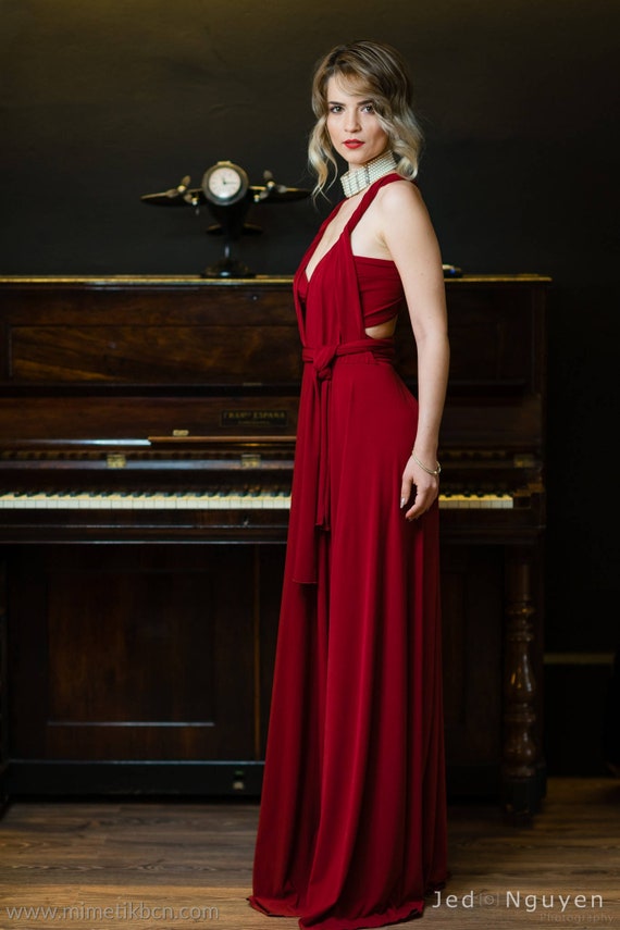 Dark red infinity dress clearance
