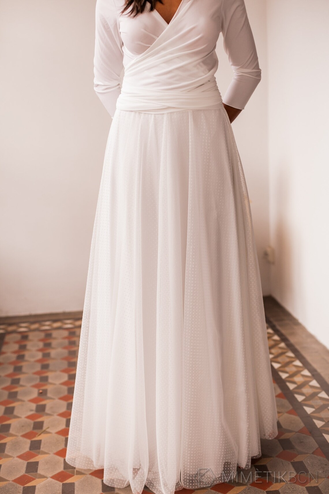 TOUSJOUR KNOT SKIRT WHITE main image 1
