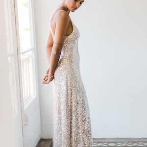 Sequin dress,  giltter dress for party Christmas New Year, white sequin dress,  slip event dress gift for woman who has everything
