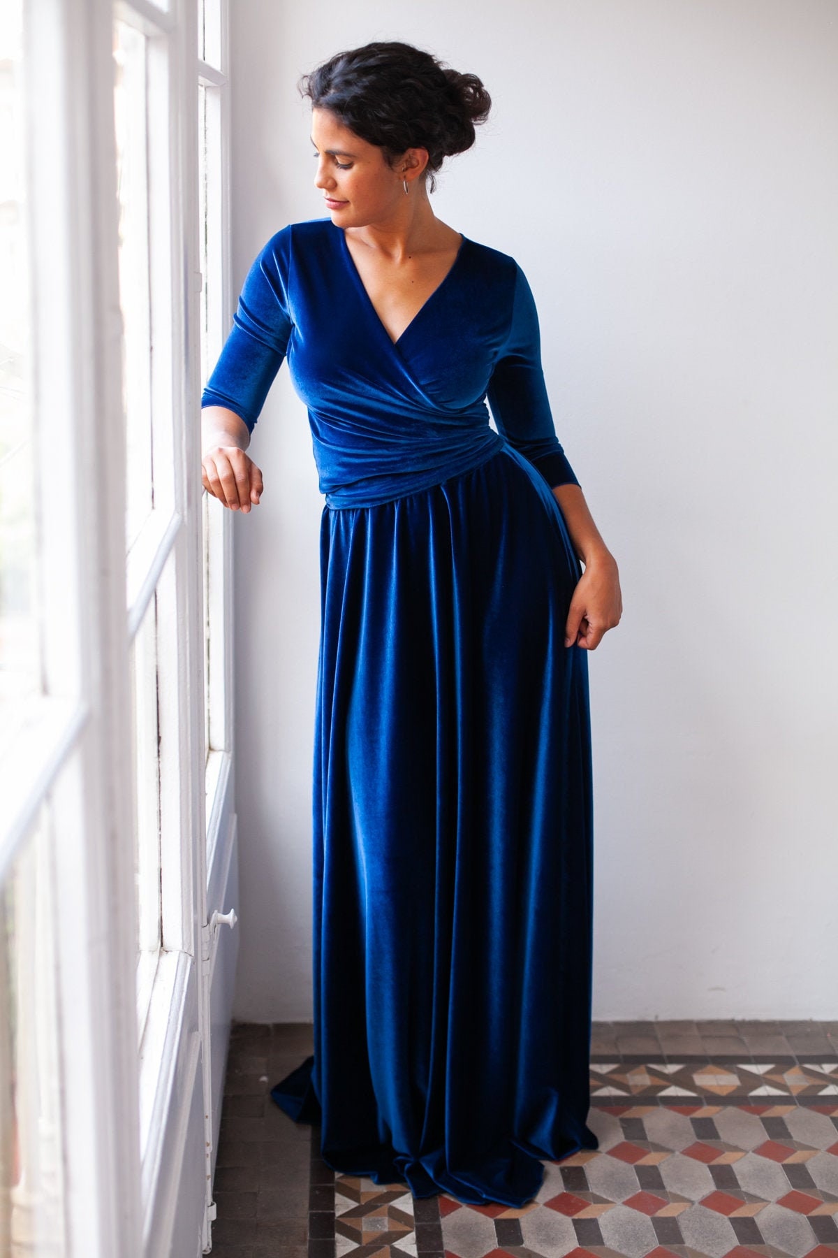 short velvet ballerina wrap sweater 