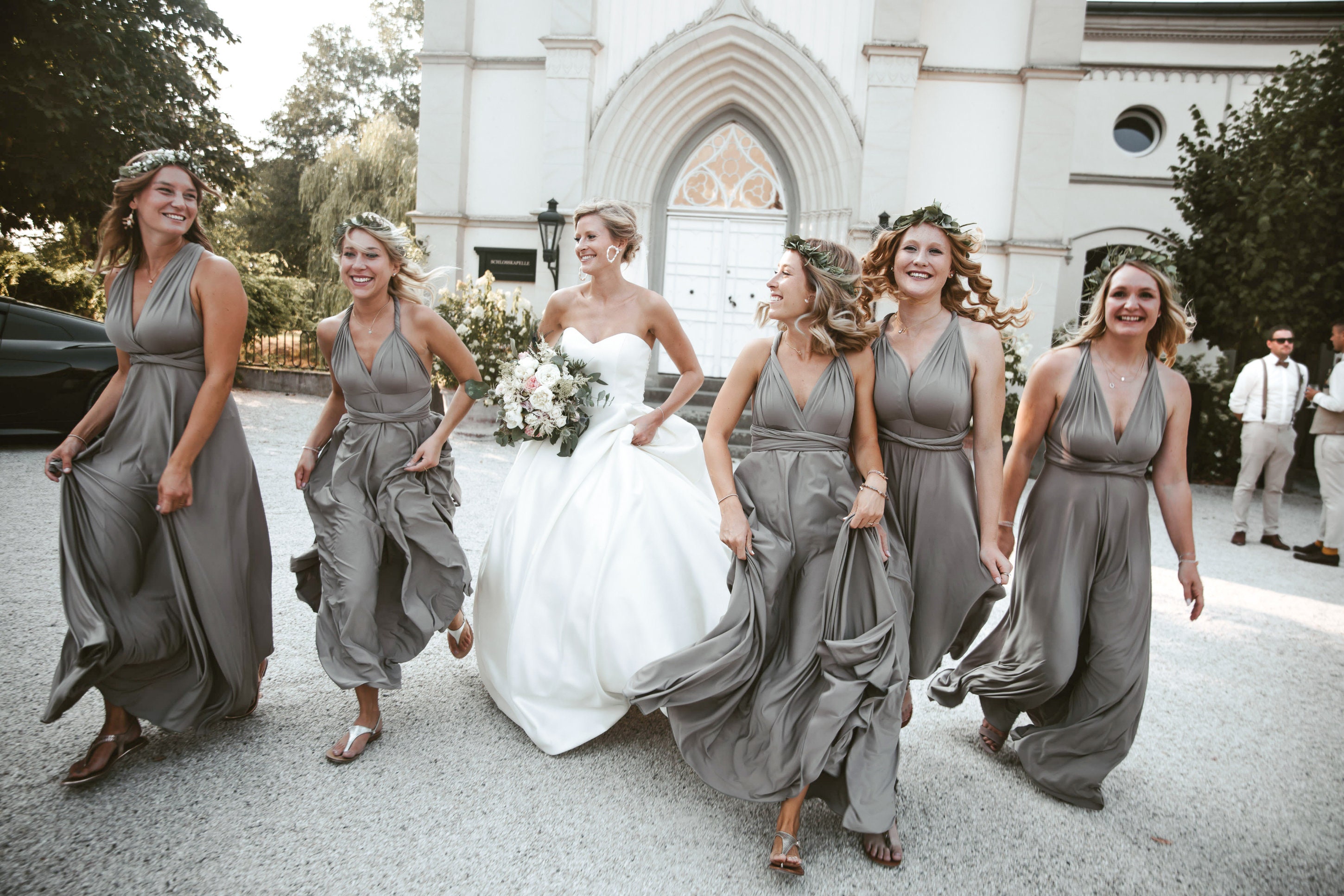 Taupe Bridesmaid Dress Taupe Long Dress ...